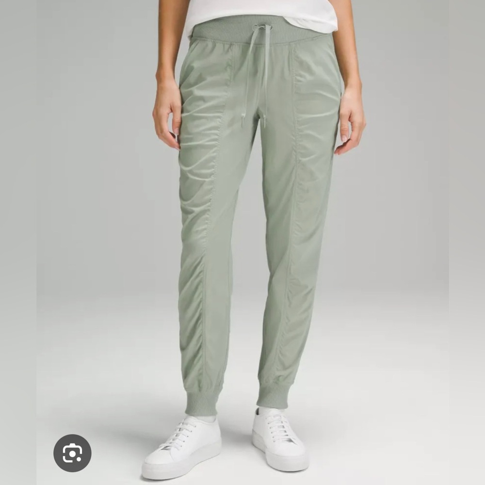 Sage green Lululemon dan studio joggers full size